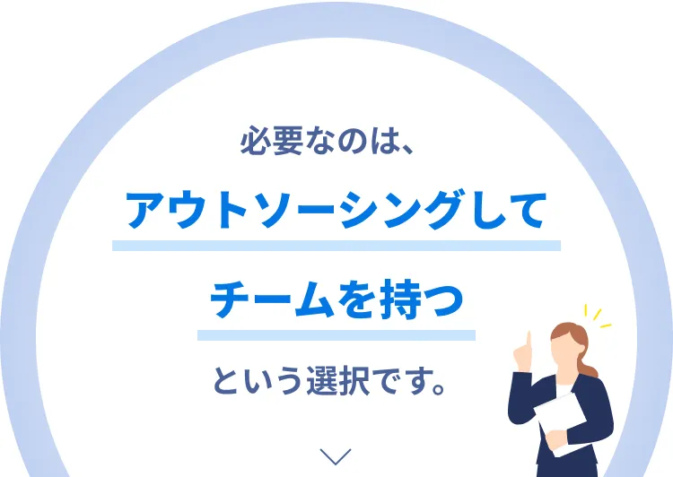 必要なのは、アウトソーシングしてチームを持つという選択です。